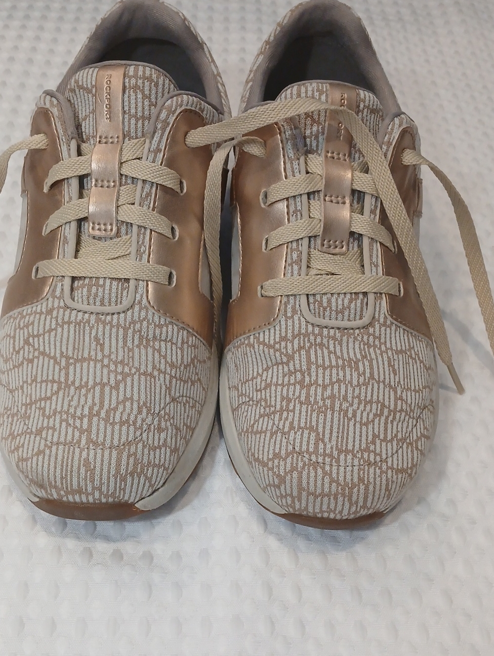 Rockport TruStride Knit Gold Sneakers, Women's 8